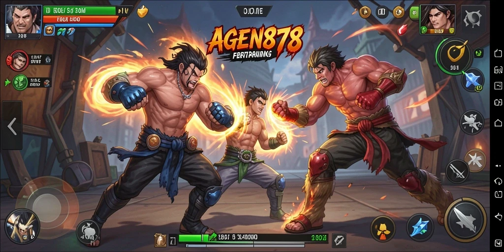 Screenshot AGEN878 menampilkan pertarungan penuh aksi yang mendebarkan.