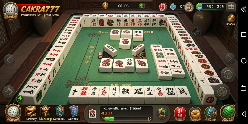Screenshot gameplay CAKRA777 menampilkan pengalaman bermain Mahjong yang menarik.