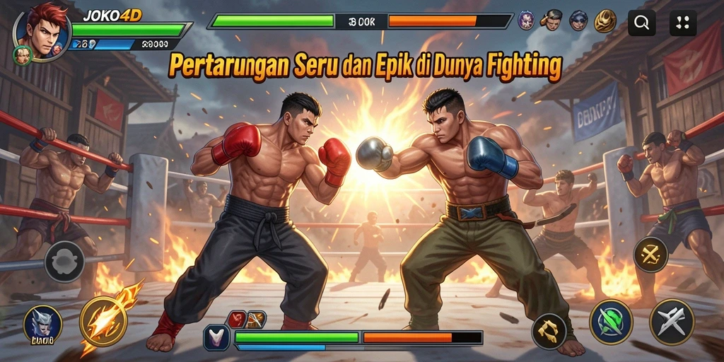 Tampilan gameplay seru JOKO4D saat karakter bertarung.