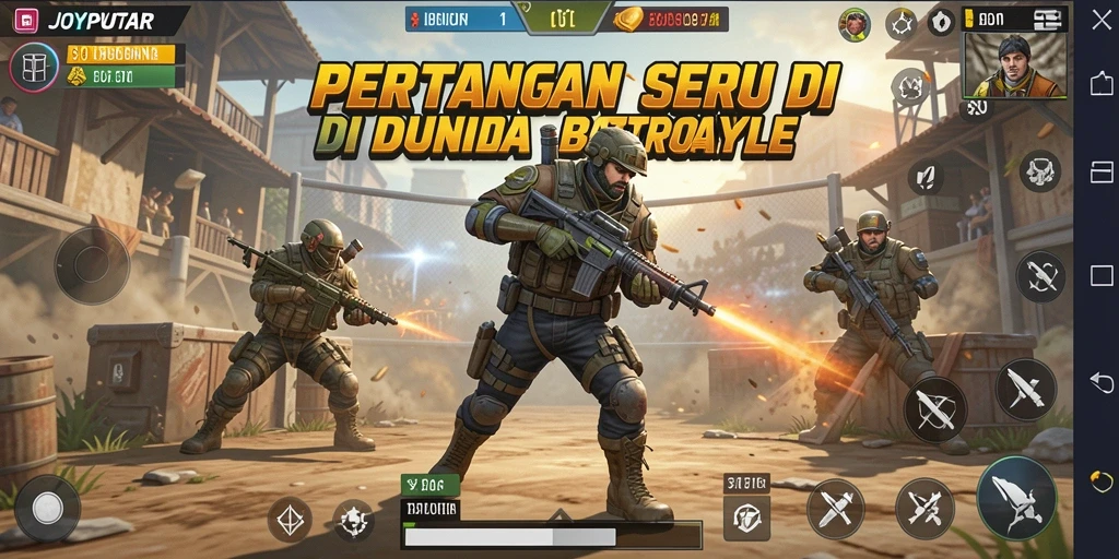 Tampilan gameplay mendebarkan di medan perang JOYPUTAR.