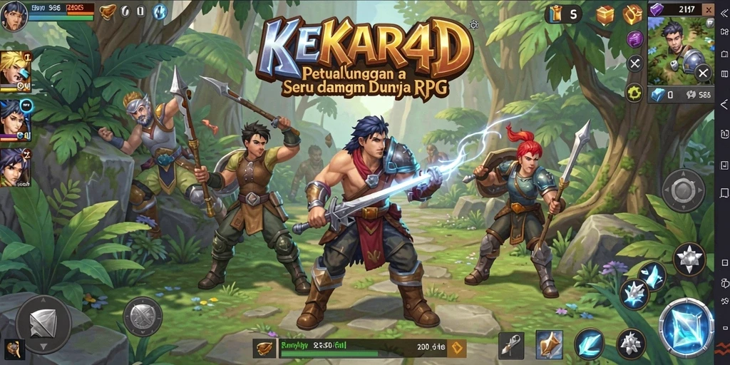 Tampilan gameplay seru di KEKAR4D dengan karakter dan pertarungan menarik.