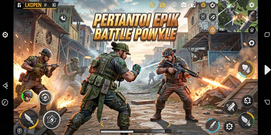 Gameplay epik di LKOPEN saat bertarung di medan perang.