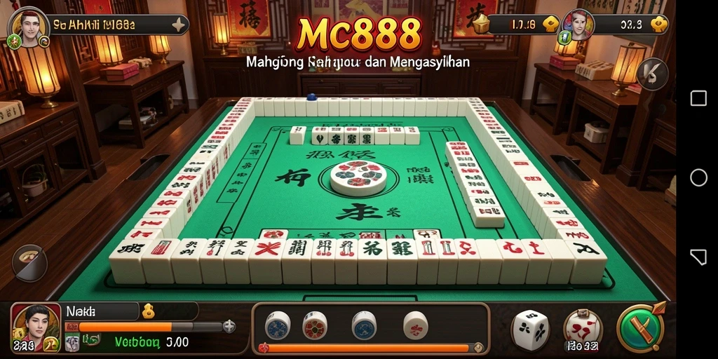 Screenshot MC888 menampilkan gameplay Mahjong yang mendebarkan.