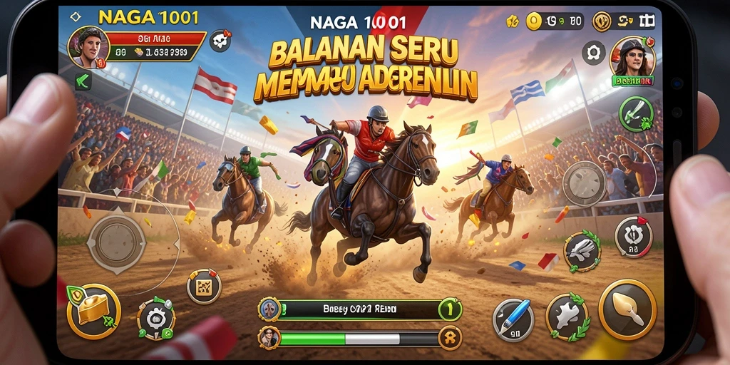 Gameplay balapan seru dengan kendaraan bertenaga.