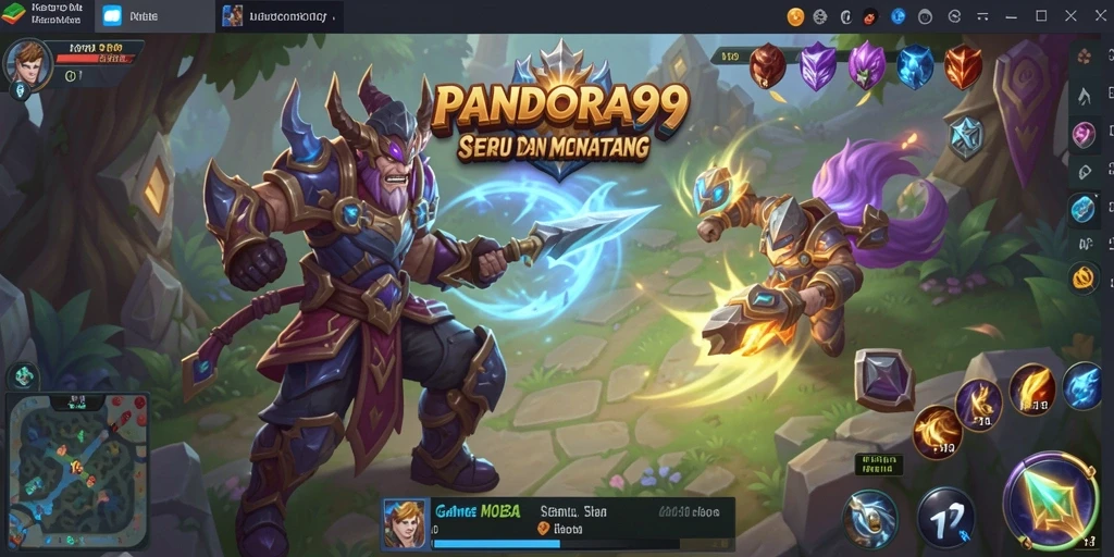 Screenshot PANDORA99 menampilkan aksi seru dalam pertempuran MOBA.