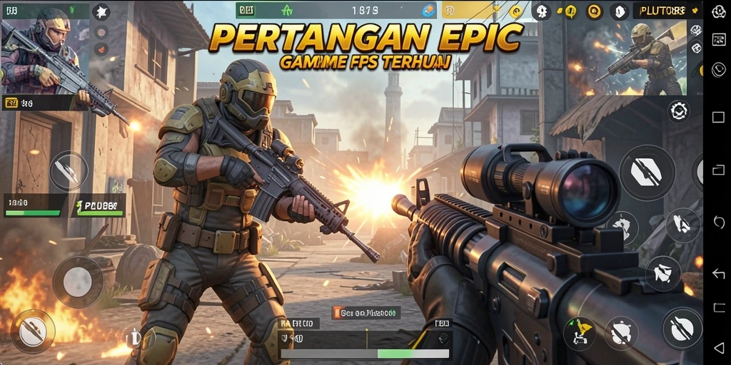 Screenshot gameplay PLUTO88 menampilkan aksi tembak-menembak yang intens.