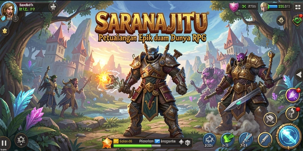Tampilan gameplay menarik dari SARANAJITU dengan aksi RPG yang mendebarkan.