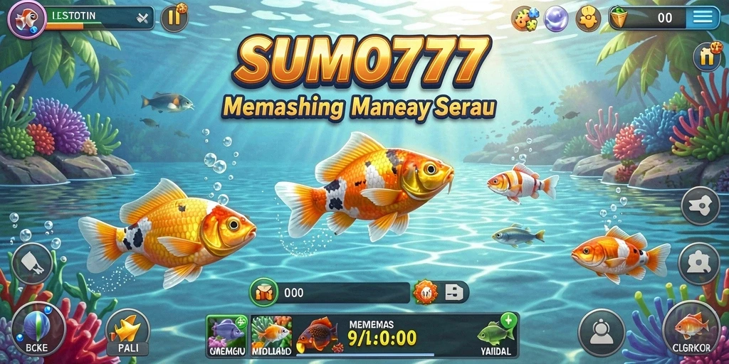 Tampilan gameplay SUMO777 dengan aksi memancing yang mendebarkan.
