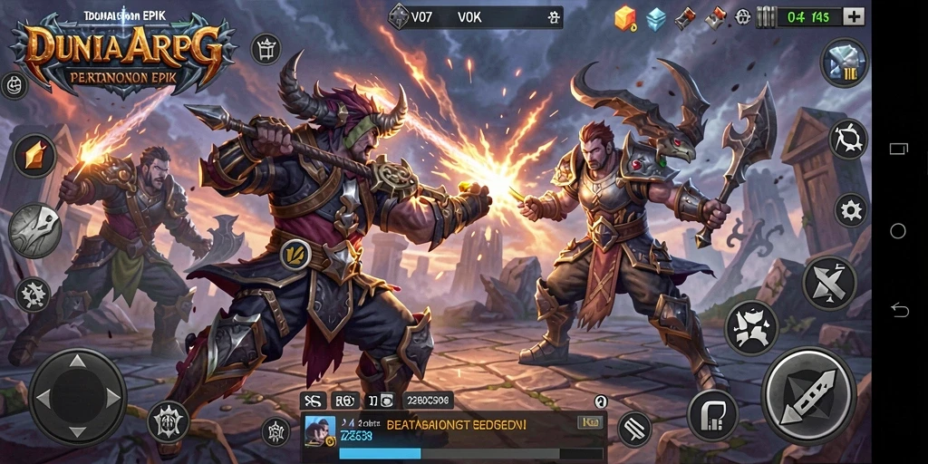 Gameplay V07 yang intens dan menantang dalam dunia fantasi.